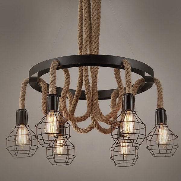 Люстра Loft Rope Chandelier cage VI Люстра Loft Rope Chandelier cage VI в Брянске | Loft Concept