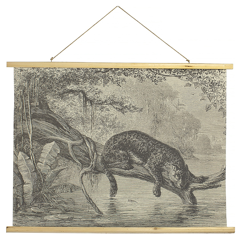 Картина подвесная Leopard on a Tree Poster Бежево-серый Древесина Картина подвесная Leopard on a Tree Poster Бежево-серый Древесина в Брянске | Loft Concept