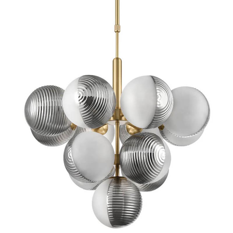 Люстра Ademar Chandelier 13 plafond Золотой Белый Серый Люстра Ademar Chandelier 13 plafond Золотой Белый Серый в Брянске | Loft Concept