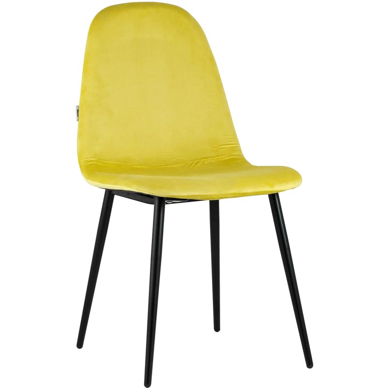 Стул Archie Chair Черные ножки Желтый Велюр Желтый Черный Стул Archie Chair Черные ножки Желтый Велюр Желтый Черный в Брянске | Loft Concept
