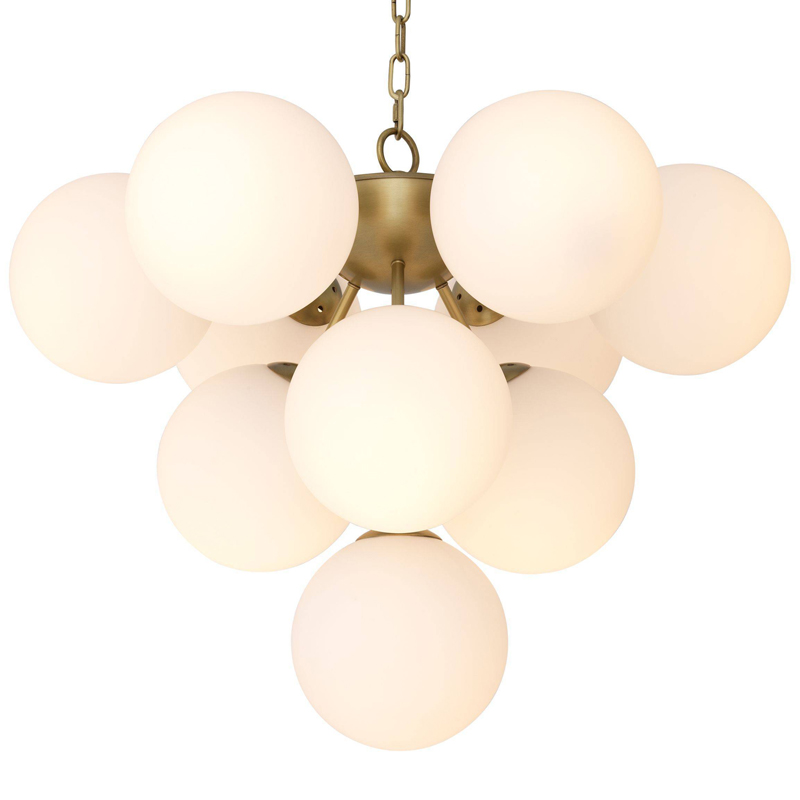Люстра Eichholtz Chandelier Icaro Латунь Античная полированная Белый Люстра Eichholtz Chandelier Icaro Латунь Античная полированная Белый в Брянске | Loft Concept