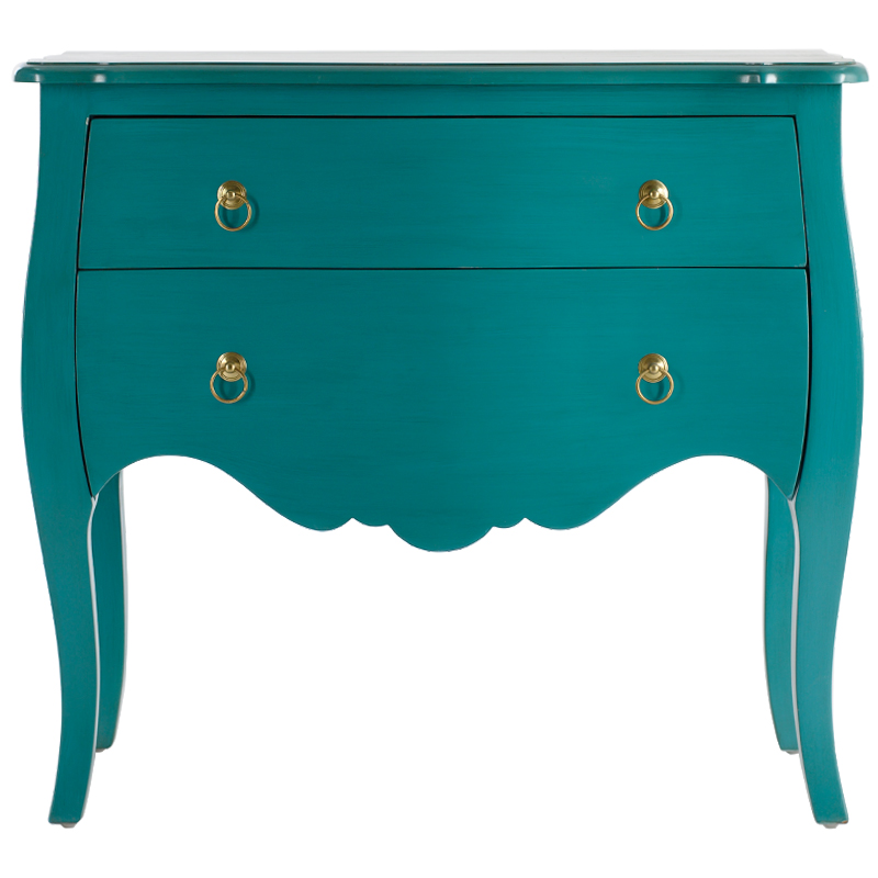 Комод с изогнутыми ножками L.XV CHEST OF DRAWERS Marcelle Тёмно-бирюзовый Бирюзовый Золотой в Брянске | Loft Concept 