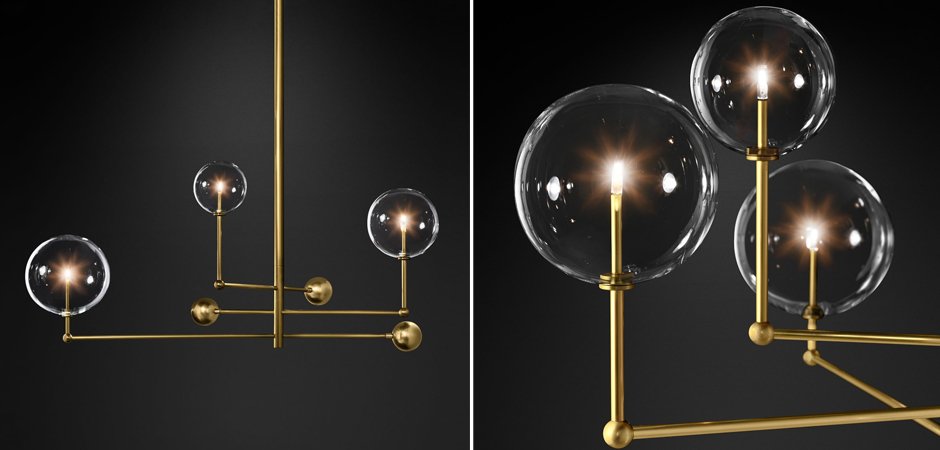 Подвесной светильник Globe Mobile 3 brass Подвесной светильник Globe Mobile 3 brass - Loft-Concept в Брянске