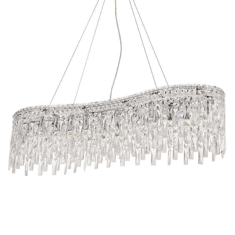 Люстра подвесная вытянутой формы с хрустальными подвесками Ludivine Lighting Хром Прозрачный Люстра подвесная вытянутой формы с хрустальными подвесками Ludivine Lighting Хром Прозрачный в Брянске | Loft Concept