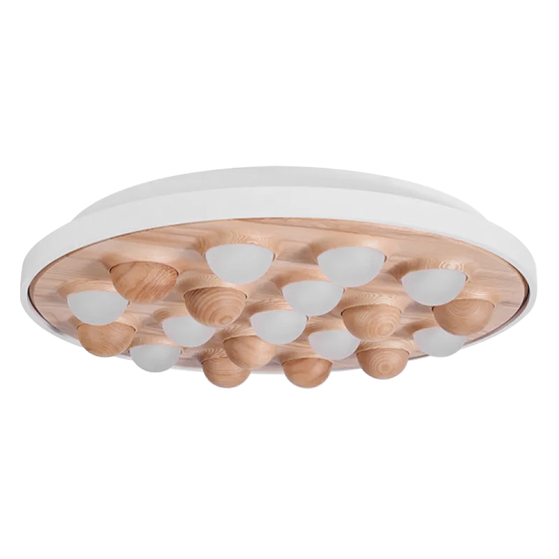 Потолочная люстра PIE White Light wood Древесина Белый Белое матовое стекло Потолочная люстра PIE White Light wood Древесина Белый Белое матовое стекло в Брянске | Loft Concept