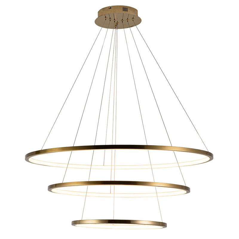 Люстра Ring Horizontal Trio gold Золотой Люстра Ring Horizontal Trio gold Золотой в Брянске | Loft Concept