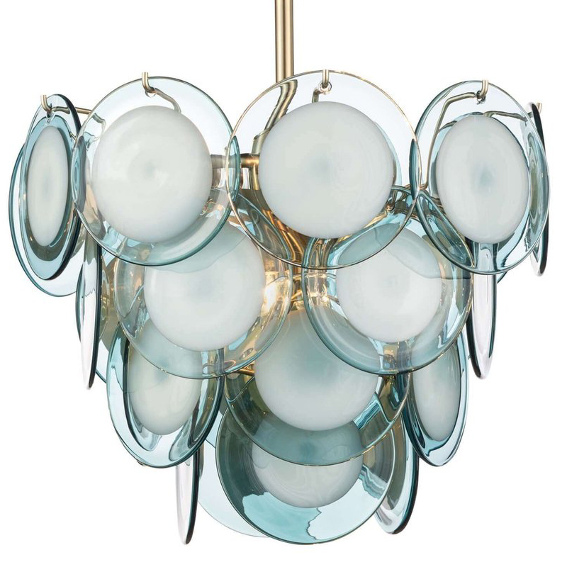 Люстра Ife Aqua Glass Chandelier Золотой Светло-голубой Люстра Ife Aqua Glass Chandelier Золотой Светло-голубой в Брянске | Loft Concept