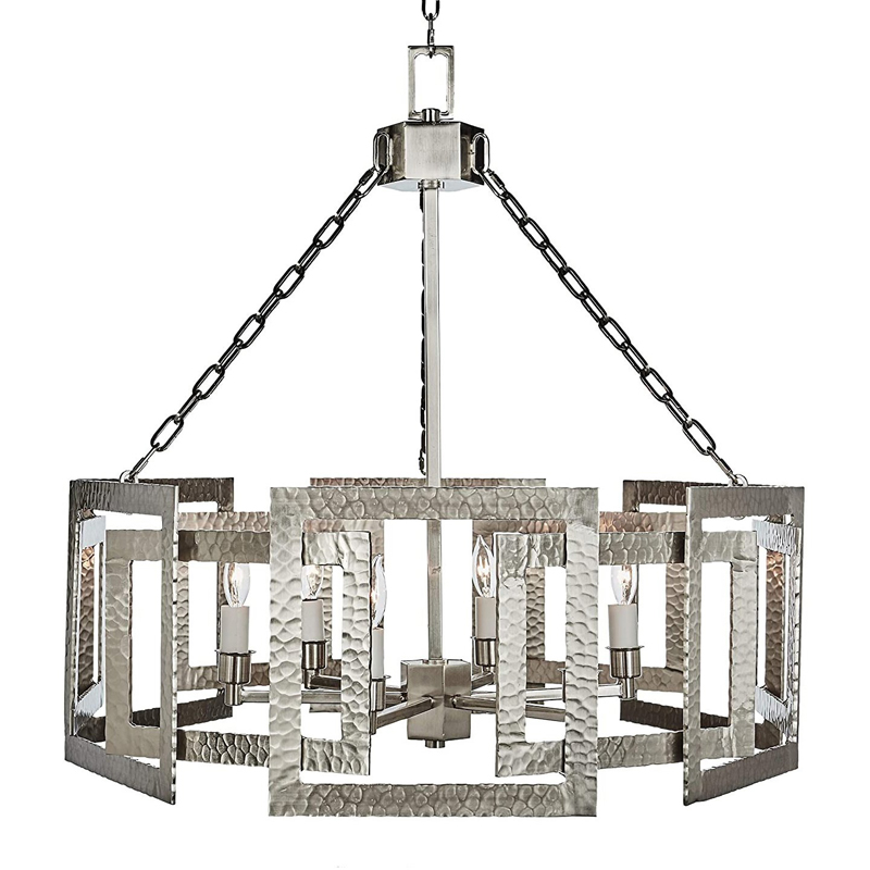 Люстра Textured Cage Pendant Lamp Silver Chandelier Серебряный Люстра Textured Cage Pendant Lamp Silver Chandelier Серебряный в Брянске | Loft Concept