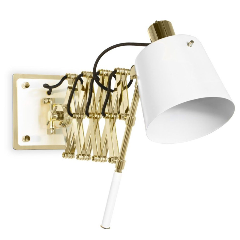 Бра PASTORIUS WALL LAMP White Белый Глянцевое золото Бра PASTORIUS WALL LAMP White Белый Глянцевое золото в Брянске | Loft Concept