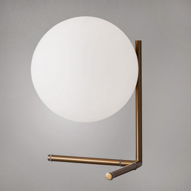 Настольная лампа IC Lighting Flos Table brass Латунь Прозрачный белый Настольная лампа IC Lighting Flos Table brass Латунь Прозрачный белый в Брянске | Loft Concept