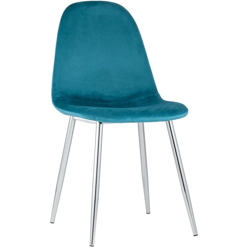 Стул Archie Chair Темно-Бирюзовый Велюр Хромированные ножки Бирюзовый Серебряный Стул Archie Chair Темно-Бирюзовый Велюр Хромированные ножки Бирюзовый Серебряный в Брянске | Loft Concept