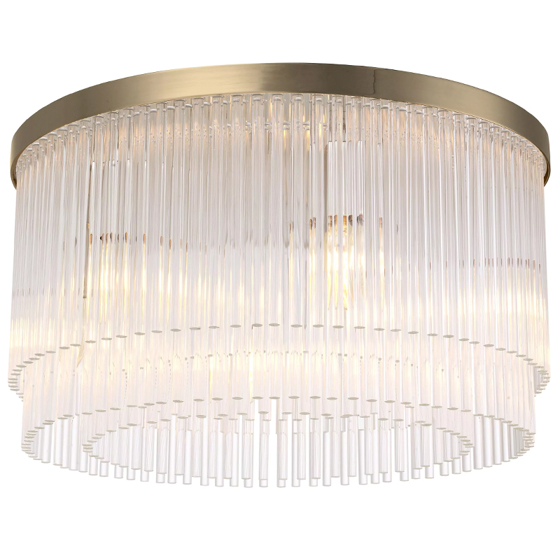 Потолочный светильник Eichholtz Ceiling Lamp Hector Brass Прозрачное Стекло Латунь в Брянске | Loft Concept 