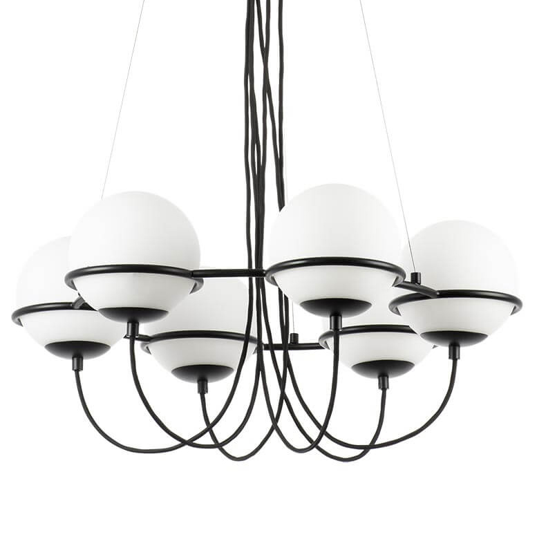 Люстра Melissa Chandelier Black 6 Белый Черный Люстра Melissa Chandelier Black 6 Белый Черный в Брянске | Loft Concept