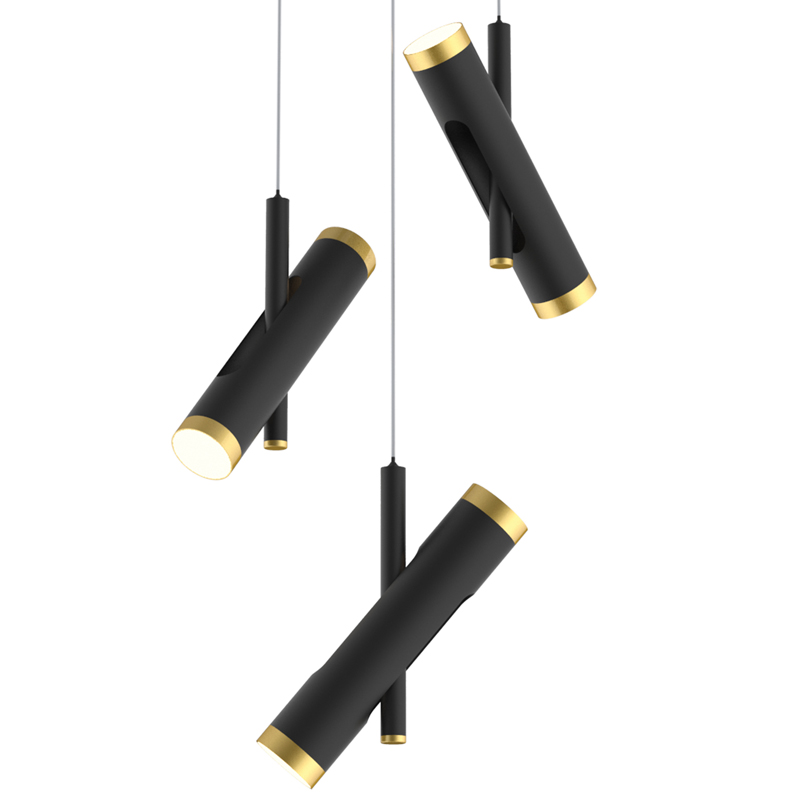 Люстра Rainer Chandelier Trio black Черный Золотой Люстра Rainer Chandelier Trio black Черный Золотой в Брянске | Loft Concept