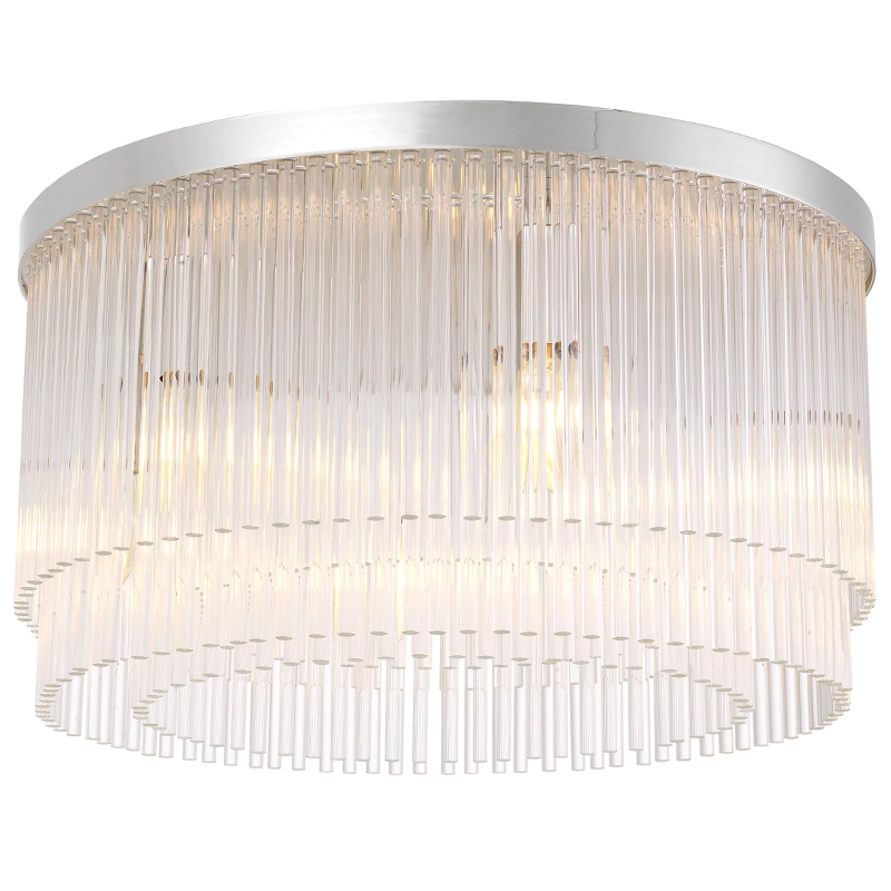 Потолочный светильник Eichholtz Ceiling Lamp Hector Nickel Никель Прозрачное Стекло Потолочный светильник Eichholtz Ceiling Lamp Hector Nickel Никель Прозрачное Стекло в Брянске | Loft Concept