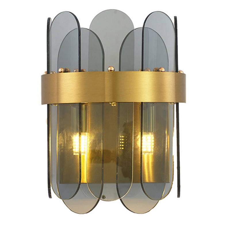Бра Blount Smokey Wall Lamp Светло-серый Латунь Бра Blount Smokey Wall Lamp Светло-серый Латунь в Брянске | Loft Concept