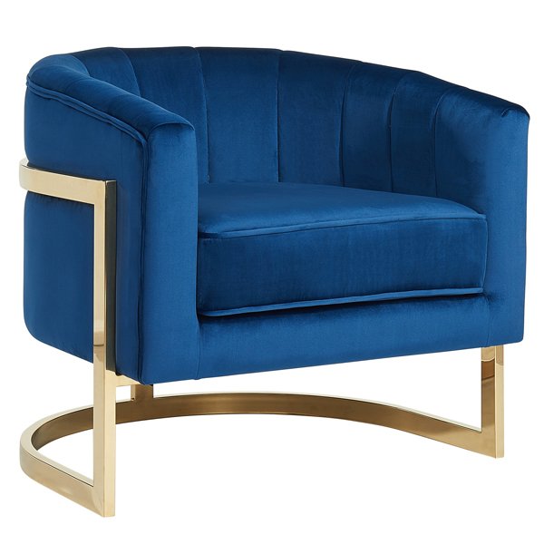 Кресло Accent Velvet chair Золотой Синий Кресло Accent Velvet chair Золотой Синий в Брянске | Loft Concept