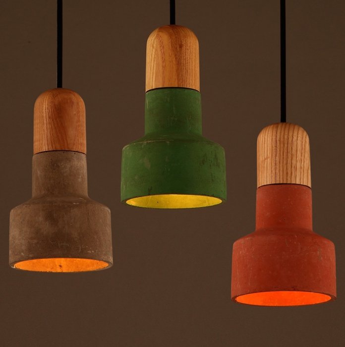 Подвесной светильник Art Concrete Wooden Cope Подвесной светильник Art Concrete Wooden Cope в Брянске | Loft Concept