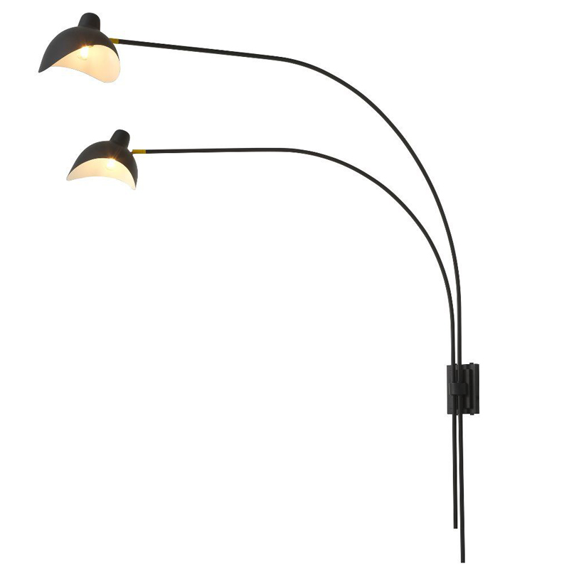 Бра Eichholtz Wall Lamp Mitch Black Черный Латунь Античная полированная Бра Eichholtz Wall Lamp Mitch Black Черный Латунь Античная полированная в Брянске | Loft Concept