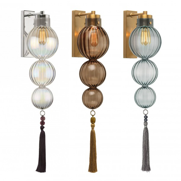 Бра Heathfield Lighting - Medina Wall Латунь Прозрачный Коричневый Голубой Хром в Брянске | Loft Concept 