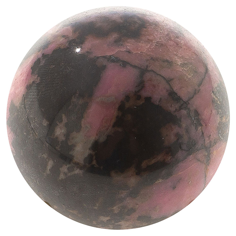 Шар декоративный из натурального камня Родонит Natural Stone Spheres Розовый Черный в Брянске | Loft Concept 