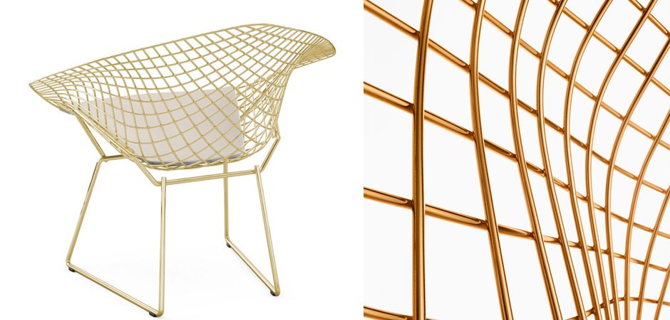 Кресло Bertoia Diamond Chair Gold Кресло Bertoia Diamond Chair Gold - Loft-Concept в Брянске