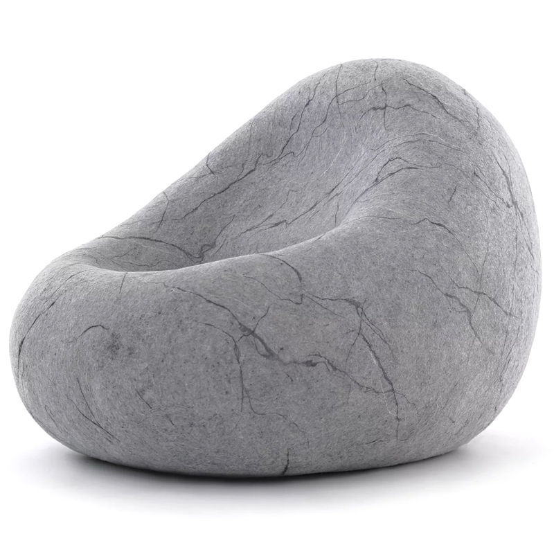 Кресло - Камень из Валяной шерсти KATSU STONE CAPSULE Серый Светло-серый Кресло - Камень из Валяной шерсти KATSU STONE CAPSULE Серый Светло-серый в Брянске | Loft Concept