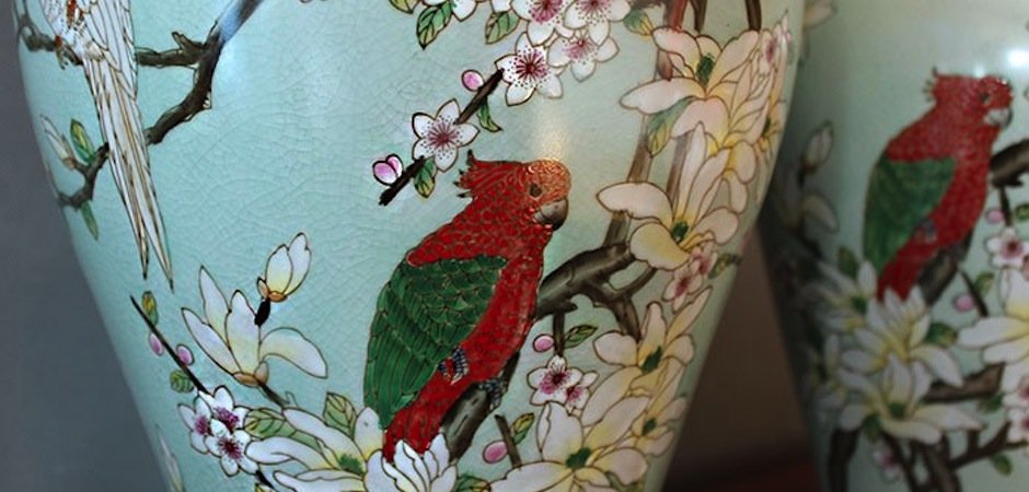 Китайская чайная ваза Parrots - фото №2