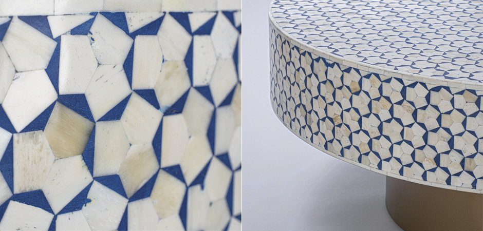 Стол голубой отделка кость BONE INLAY COFFEE TABLE Стол голубой отделка кость BONE INLAY COFFEE TABLE - Loft-Concept в Брянске