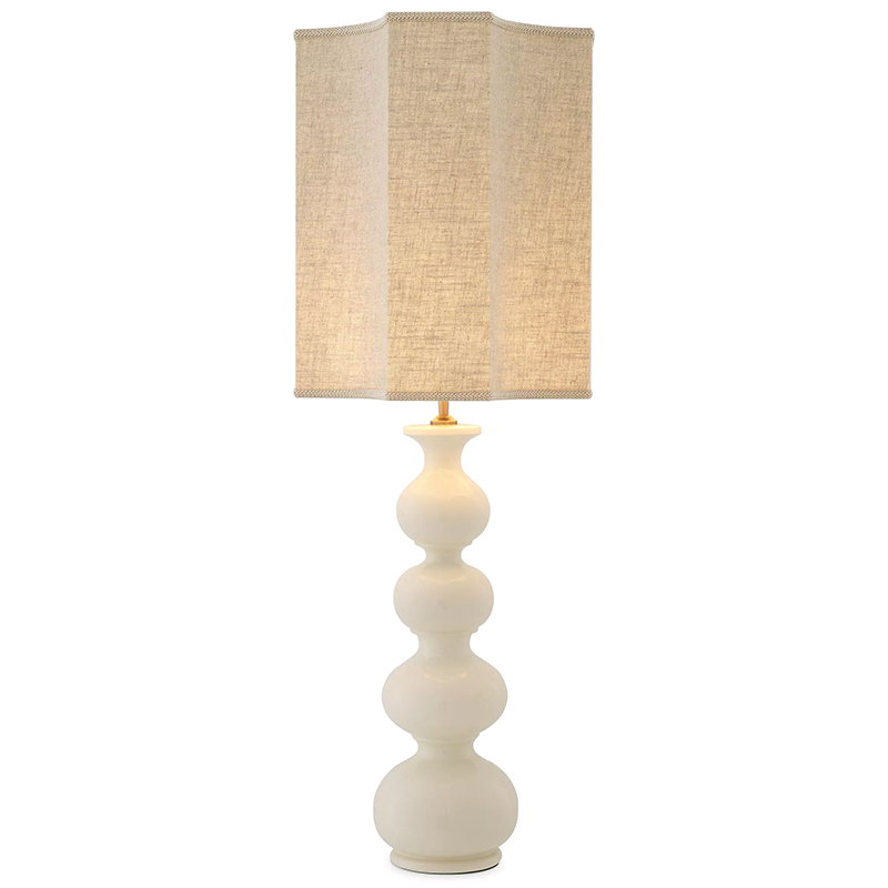Настольная лампа Eichholtz Table Lamp Mabel Ceramic Бежево-серый Латунь Белый Настольная лампа Eichholtz Table Lamp Mabel Ceramic Бежево-серый Латунь Белый в Брянске | Loft Concept