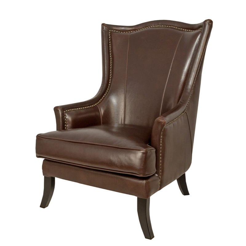 Кресло Gregoir Armchair натуральная кожа Коричневый Кресло Gregoir Armchair натуральная кожа Коричневый в Брянске | Loft Concept