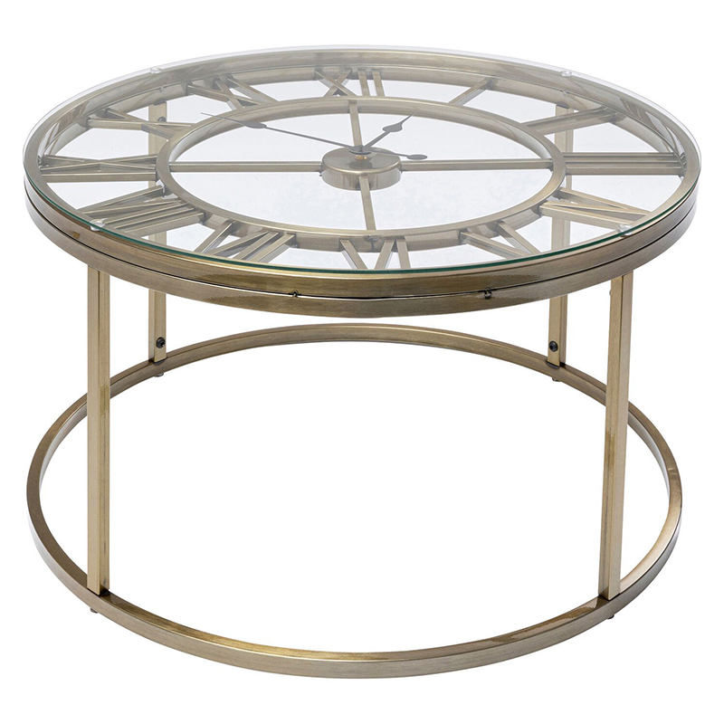 Приставной столик со столешницей Римские часы Roman Clock Латунь Приставной столик со столешницей Римские часы Roman Clock Латунь в Брянске | Loft Concept