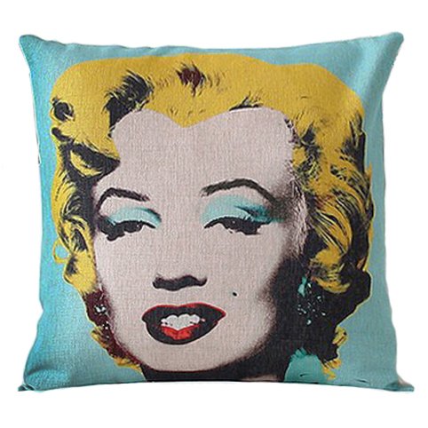 Декоративная подушка Marilyn Monroe Желтый Бирюзовый Декоративная подушка Marilyn Monroe Желтый Бирюзовый в Брянске | Loft Concept