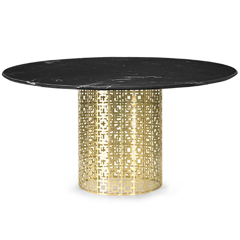 Обеденный стол Jonathan Adler Nixon Dining Table Черная столешница мрамор Золотой Черный Мрамор Nero Обеденный стол Jonathan Adler Nixon Dining Table Черная столешница мрамор Золотой Черный Мрамор Nero в Брянске | Loft Concept