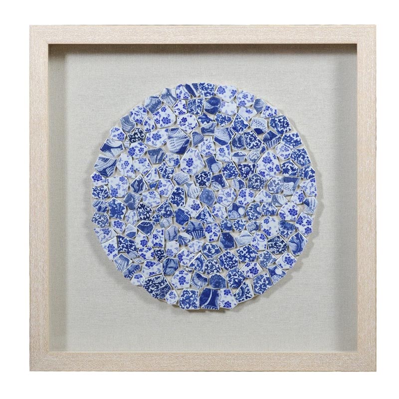 Панно Blue and White Mosaic circle Белый Синий Бежевый в Брянске | Loft Concept 
