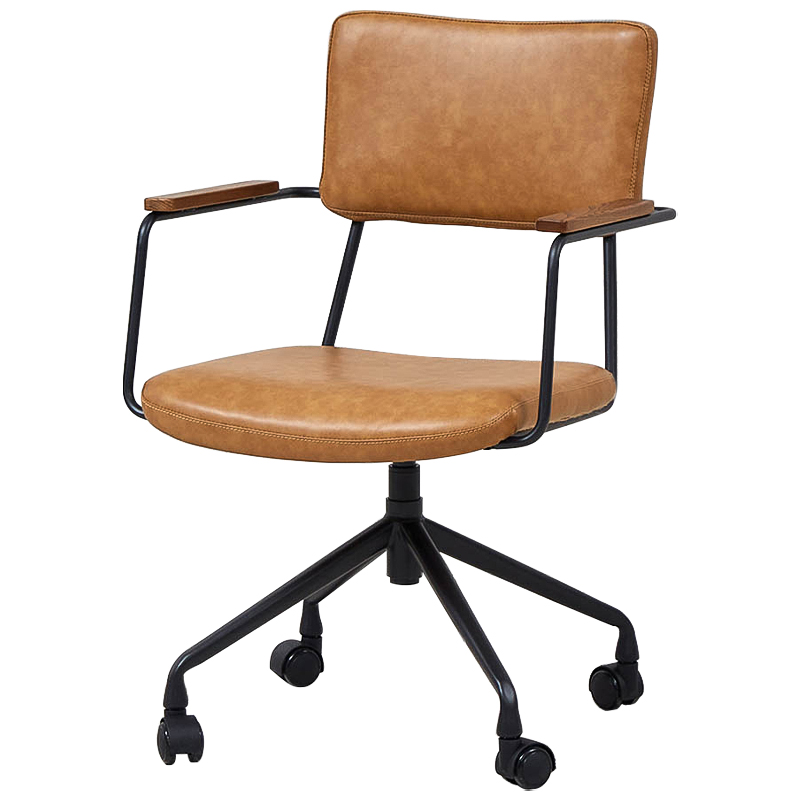 Кресло на колесах Ryan Loft Chair Коричневый Черный в Брянске | Loft Concept 