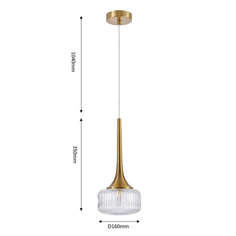 Подвесной светильник Blown Glass с прозрачным рельефным плафоном Подвесной светильник Blown Glass с прозрачным рельефным плафоном в Брянске