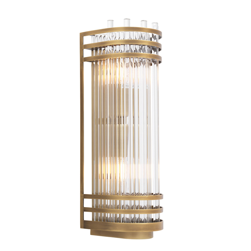 Бра Eichholtz Wall Lamp Gulf S Brass Латунь Античная полированная Прозрачный Бра Eichholtz Wall Lamp Gulf S Brass Латунь Античная полированная Прозрачный в Брянске | Loft Concept