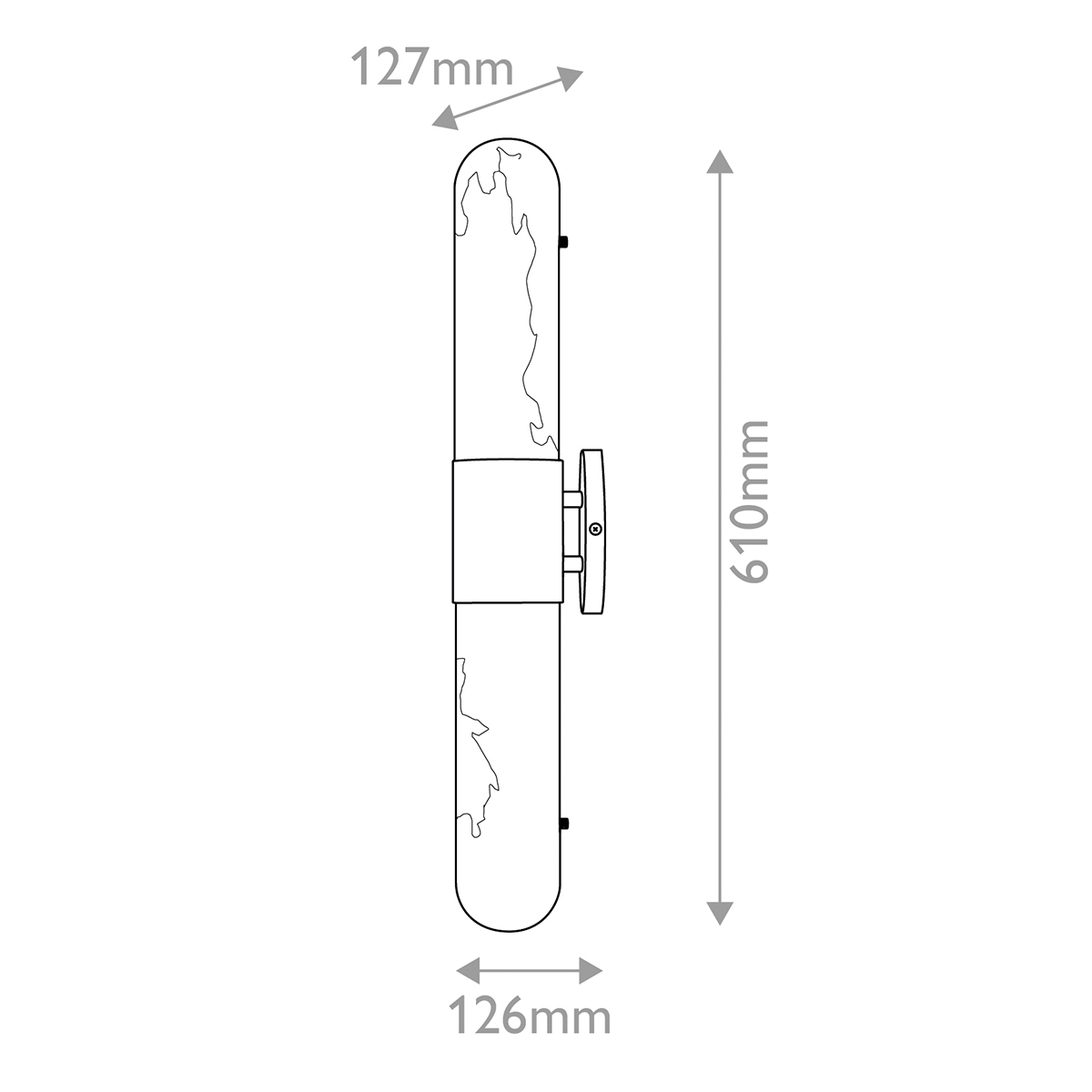 Бра для ванных комнат вертикальное с вытянутым плафоном из алебастра Hinkley в Брянске