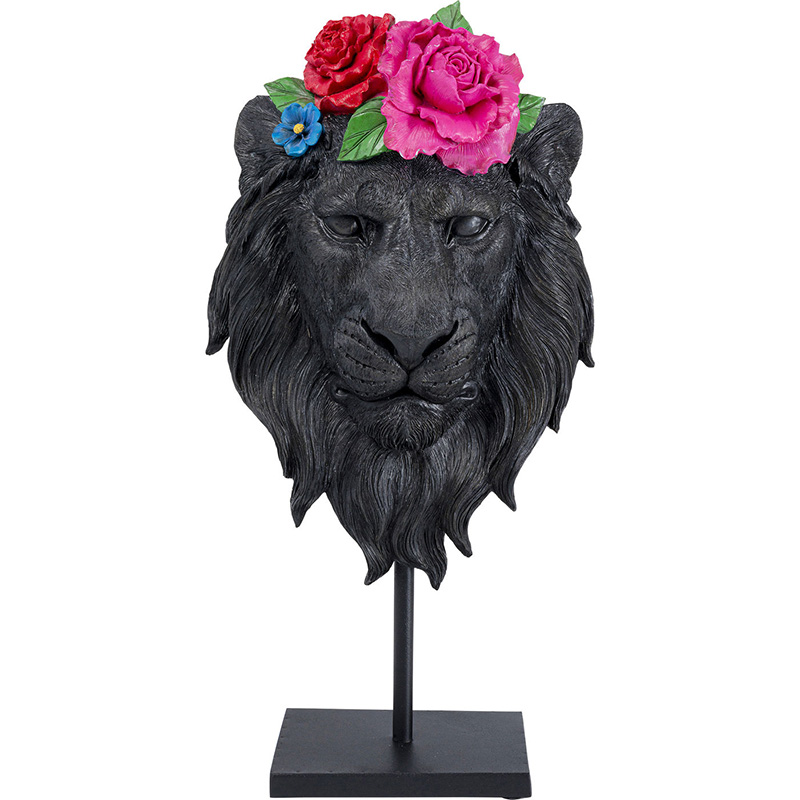 Статуэтка Lion and Flowers Черный Статуэтка Lion and Flowers Черный в Брянске | Loft Concept