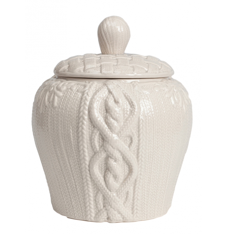 Ваза Knitted Pattern с крышкой Белый Ваза Knitted Pattern с крышкой Белый в Брянске | Loft Concept
