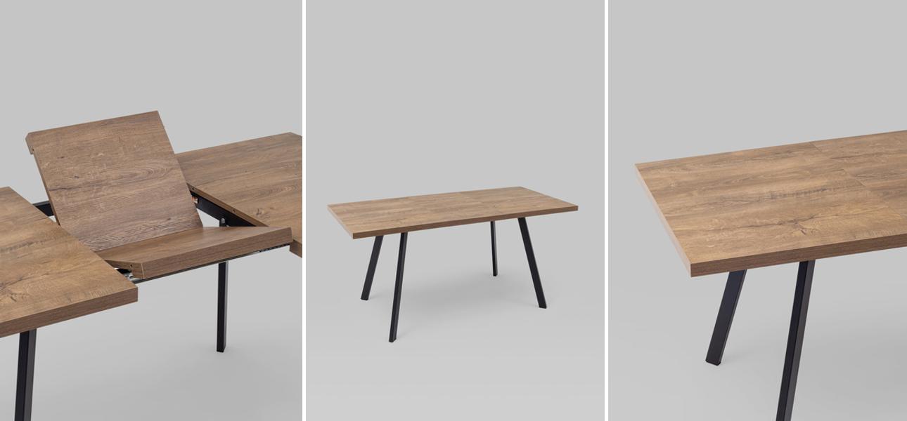 Стол обеденный Harris Collection столешница темное дерево - фото №1