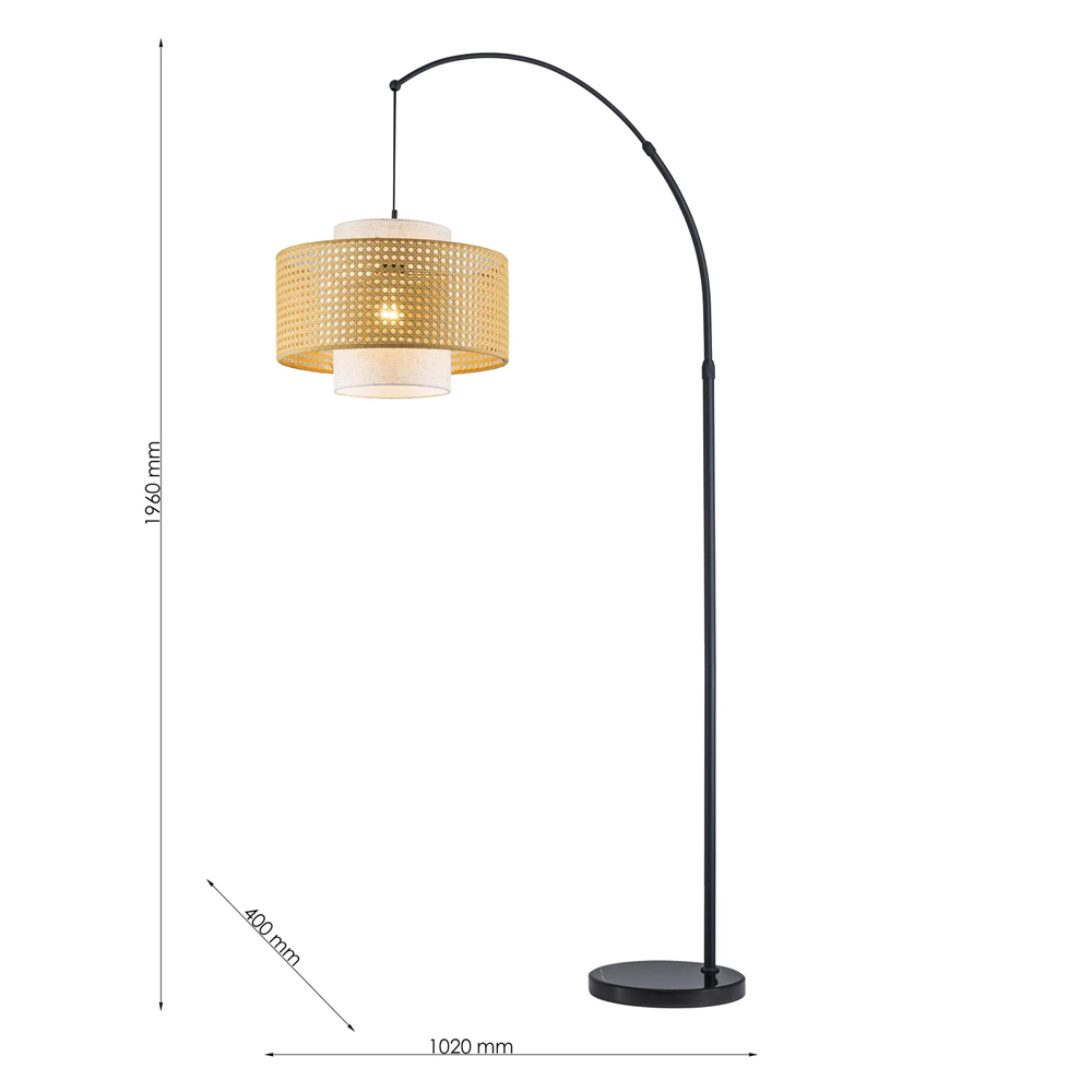 Торшер с декоративным поясом из плетеного бамбука Biuloggicu в Брянске