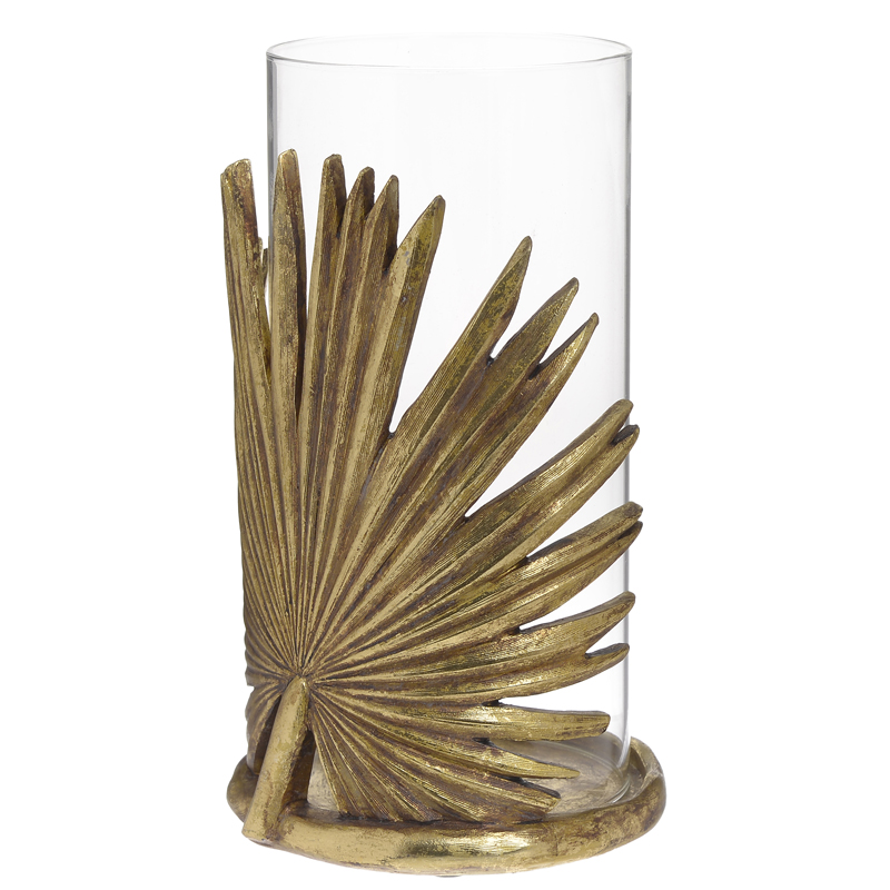 Подсвечник Palm Leaf Candlestick Золотой Прозрачный Подсвечник Palm Leaf Candlestick Золотой Прозрачный в Брянске | Loft Concept