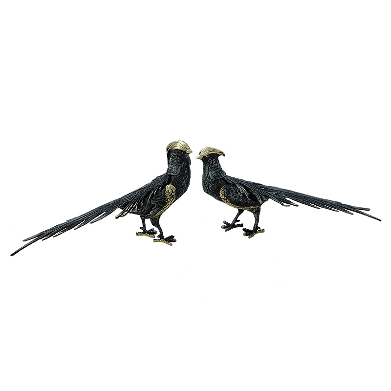 Статуэтка бронзовая пара Фазаны синие Bronze Birds Бронза Синий Статуэтка бронзовая пара Фазаны синие Bronze Birds Бронза Синий в Брянске | Loft Concept