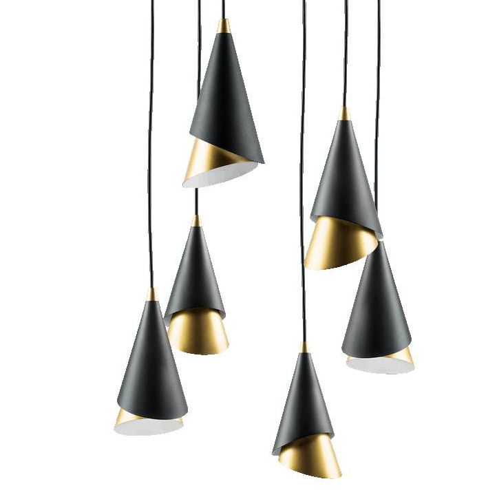 Люстра Lucio Black and Gold 6 Черный Золотой Люстра Lucio Black and Gold 6 Черный Золотой в Брянске | Loft Concept