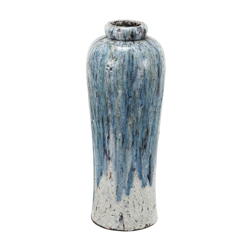 Ваза Terracotta Vase blue-white high Белый Голубой Ваза Terracotta Vase blue-white high Белый Голубой в Брянске | Loft Concept