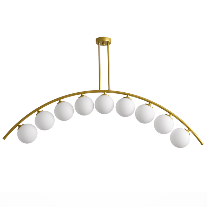 Светильник Ceiling lamp arc and balls Золотой Белое матовое стекло Светильник Ceiling lamp arc and balls Золотой Белое матовое стекло в Брянске | Loft Concept