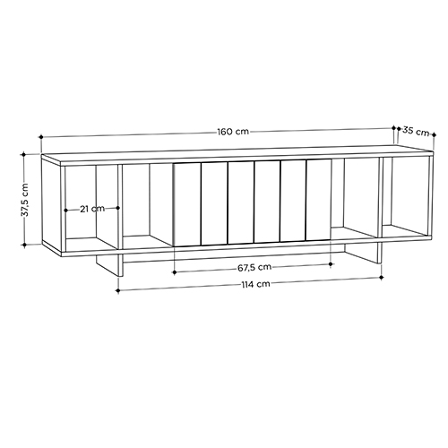 ТВ-тумба с откидной дверцей и 4-мя полками ZITANO TV STAND OAK ТВ-тумба с откидной дверцей и 4-мя полками ZITANO TV STAND OAK в Брянске