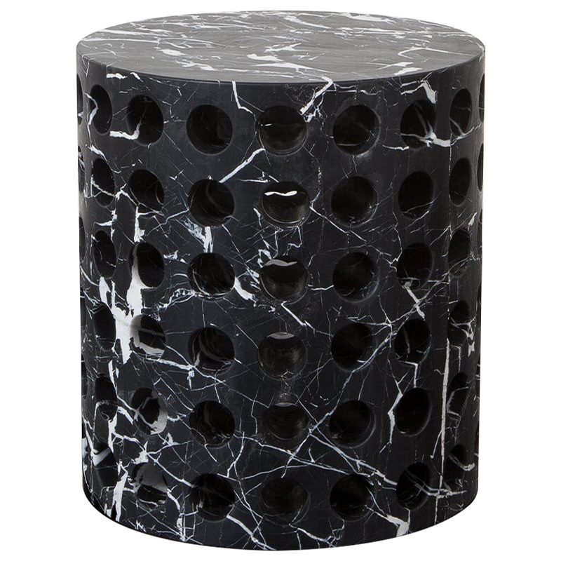 Приставной стол Perforated Side Table дизайн Kelly Wearstler Черный Мрамор Nero Черно-белый Приставной стол Perforated Side Table дизайн Kelly Wearstler Черный Мрамор Nero Черно-белый в Брянске | Loft Concept